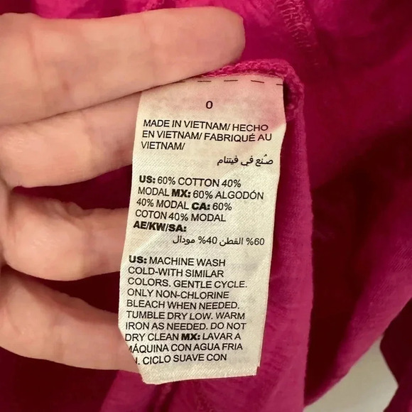 Chico's The Ultimate Tee Cotton Slub Cardigan Berry Pink Long Sleeve Size S GUC - Picture 5 of 7